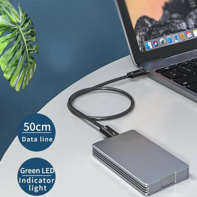 Alt view image 3 of 5 - Thunderbolt 3 NVME M.2 SSD Case External Hard Drive Aluminum Alloy HDD Docking Station NVNE Enclosure for Laptop Desktop
