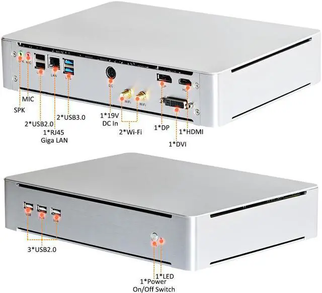 Alt view image 4 of 5 - 9th Gen Mini Gaming Pc Intel Xeon D1581 Core i3 9100F i5 9400F i7 9700F  GTX1650 GDDR5 DVI HD DP 4K Multi-Display AC WiFi