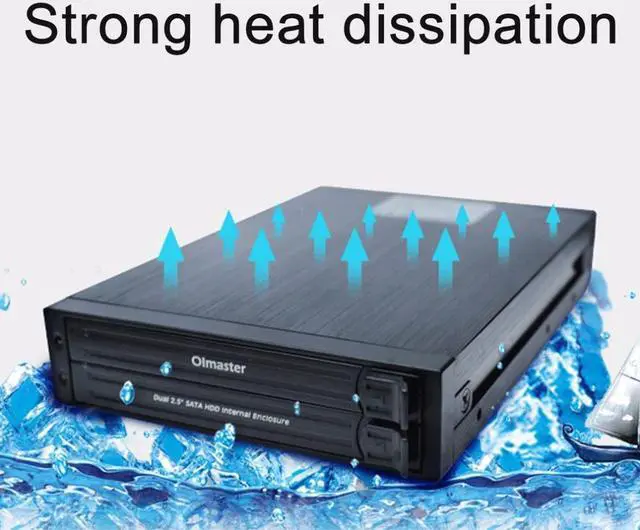 Alt view image 4 of 5 - He-2005 Dual 2.5 Inch Sata Hdd Internal Enclosure Hard Drive Case Internal Mobile Rack With Led Indicator