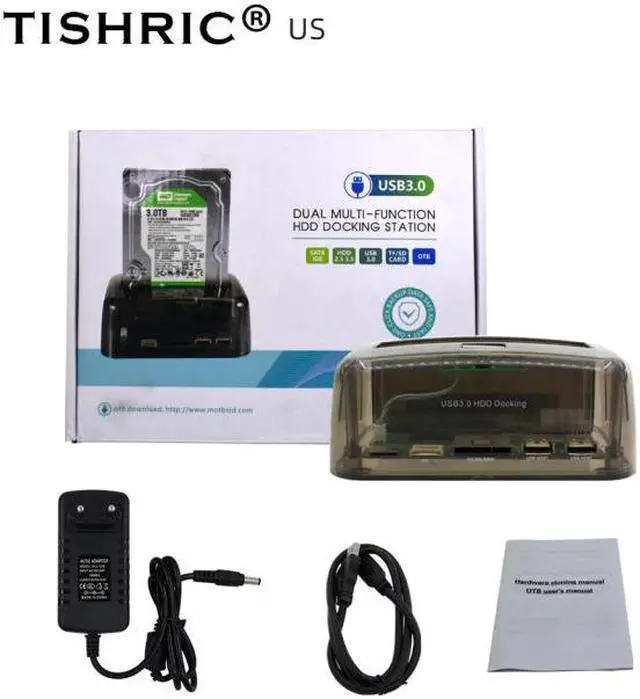 Main image of External 2.5 3.5 Hard Drive/Disk/SATA/IDE/Dual/SSD/HDD Docking Station USB 3.0 eSATA HD Card Reader/Housing/Box Laptop