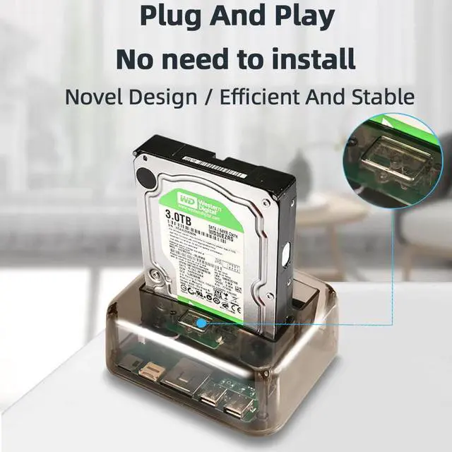 Alt view image 2 of 5 - External 2.5 3.5 Hard Drive/Disk/SATA/IDE/Dual/SSD/HDD Docking Station USB 3.0 eSATA HD Card Reader/Housing/Box Laptop