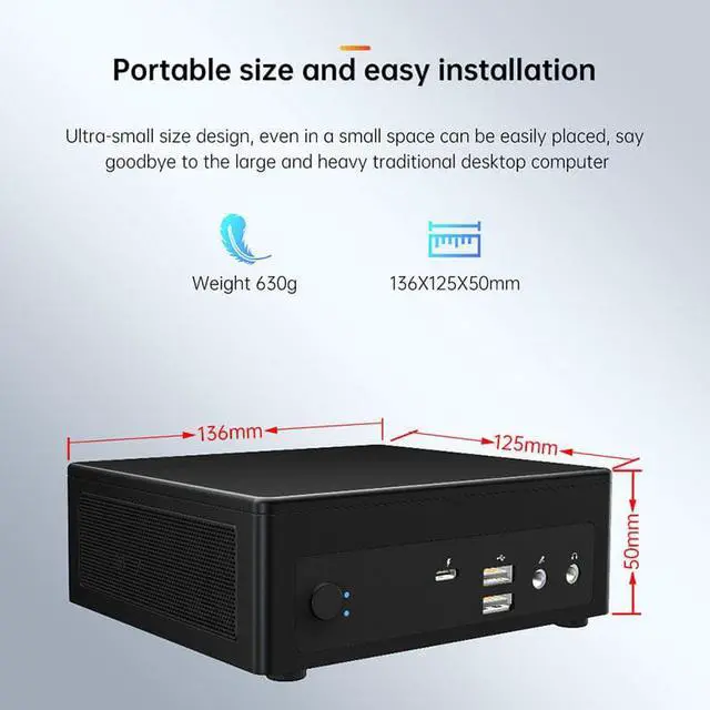 Alt view image 4 of 5 - NT12 T1 Mini pc Intel Core i7 1165G7 i5 Windows 10 11 16GB RAM Linux Desktop Computer Mine minipc micro pc system unit