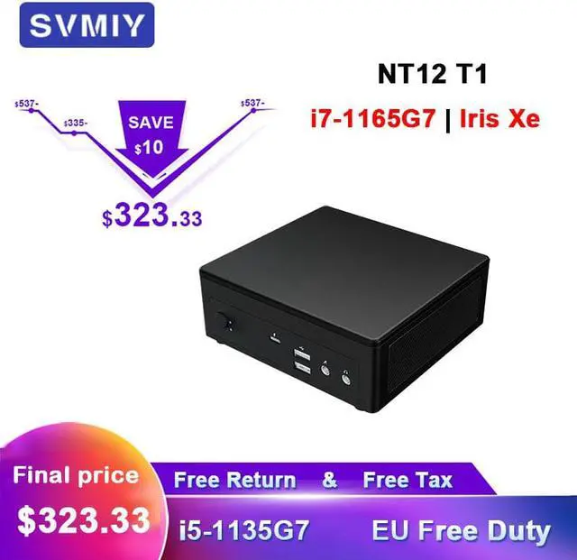 Alt view image 5 of 5 - NT12 T1 Mini pc Intel Core i7 1165G7 i5 Windows 10 11 16GB RAM Linux Desktop Computer Mine minipc micro pc system unit