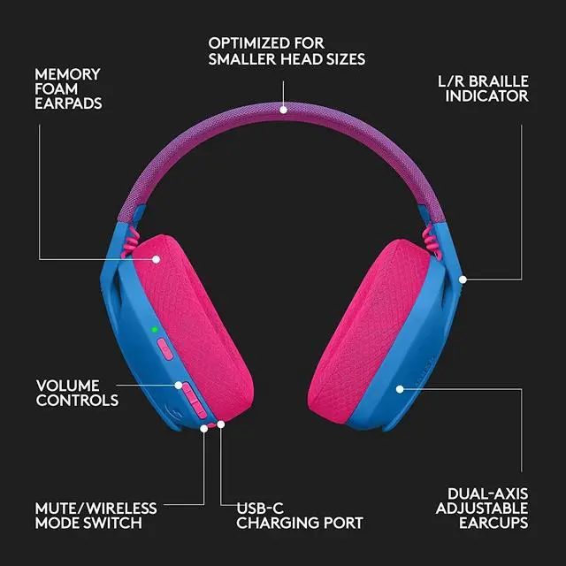 Alt view image 4 of 5 - 100% Original G435 Lightspeed Bluetooth Wireless Gaming Headphone Headst 7.1 Surround Sound Headset Built-in mics For Gamer