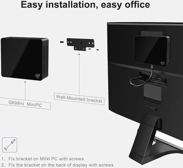 Alt view image 3 of 5 - Beelink Mini PC GK Mini Windows 10 Pro Key Mini Computer J4125 WiFi Bluetooth 8GB 128GB Mini PC Gaming Computador PK GK3V