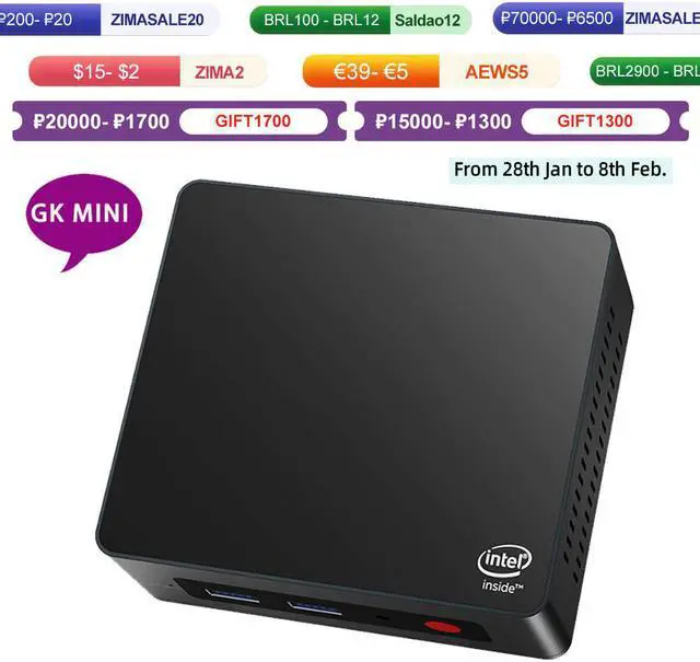 Alt view image 5 of 5 - Beelink Mini PC GK Mini Windows 10 Pro Key Mini Computer J4125 WiFi Bluetooth 8GB 128GB Mini PC Gaming Computador PK GK3V