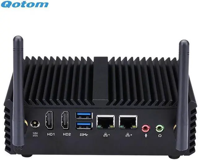 Alt view image 3 of 5 - Core i3 Mini PC Fanless Dual LAN 4x RS-232 Ports Portable Mini Desktop Computers