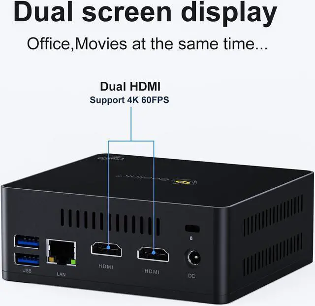 Main image of GK MINI Windows 10 Mini PC Gamer  Gemini J4125 8GB DDR4 128GB/256GB SSD 5G WiFi 1000M 4K HTPC Windows 11 Computer