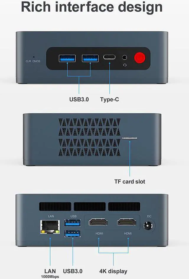 Alt view image 4 of 5 - Beelink SEi10 Windows 10 Office Mini PC 10th Generation  I3-10110U 16GB 512GB SSD WIFI 6 BT5.0 4K WIN10 Desktop Computer
