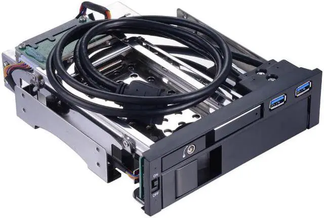 Alt view image 3 of 5 - 2.5+3.5 inch Multi-function Dual SATA HDD Enclosure for 5.25in Optical Drive Bay