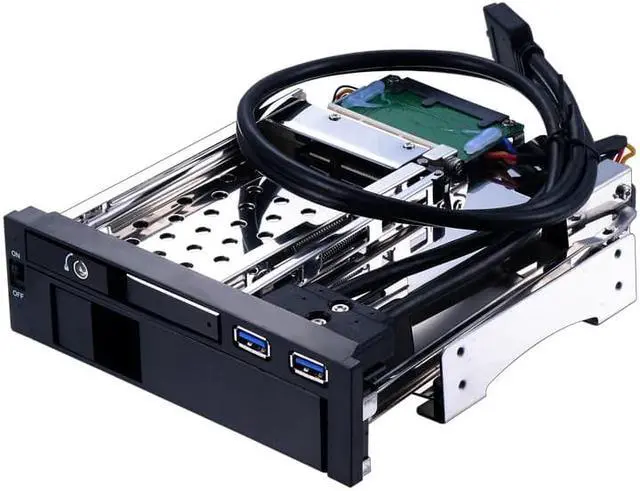 Alt view image 5 of 5 - 2.5+3.5 inch Multi-function Dual SATA HDD Enclosure for 5.25in Optical Drive Bay