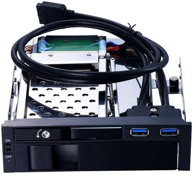 Alt view image 2 of 5 - 2.5+3.5 inch Multi-function Dual SATA HDD Enclosure for 5.25in Optical Drive Bay