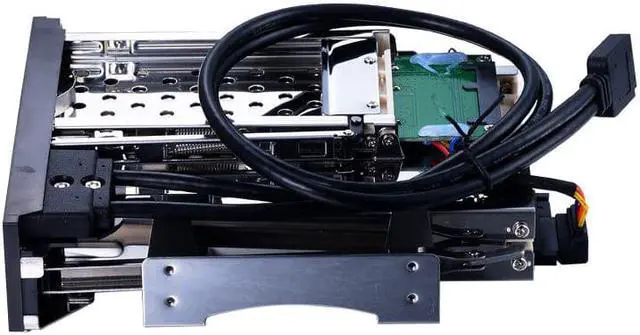 Alt view image 4 of 5 - 2.5+3.5 inch Multi-function Dual SATA HDD Enclosure for 5.25in Optical Drive Bay