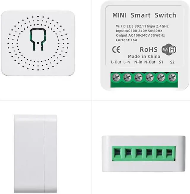 Alt view image 2 of 5 - 10A 16A Tuya Zigbee Wifi Mini Switch White PC 2 Way DIY Smart Home Control Module Light Timer for Alexa Google Home Smart Life