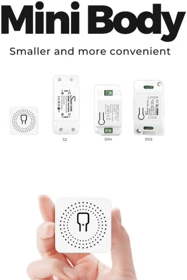 Alt view image 3 of 5 - 10A 16A Tuya Zigbee Wifi Mini Switch White PC 2 Way DIY Smart Home Control Module Light Timer for Alexa Google Home Smart Life