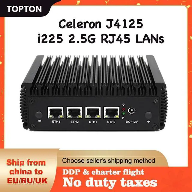 Alt view image 5 of 5 - Celeron J4125 Fanless Mini PC 4  2.5G LAN Switch Quad Core Router Server ESXI HD-MI VGA pfSense Firewall Appliance