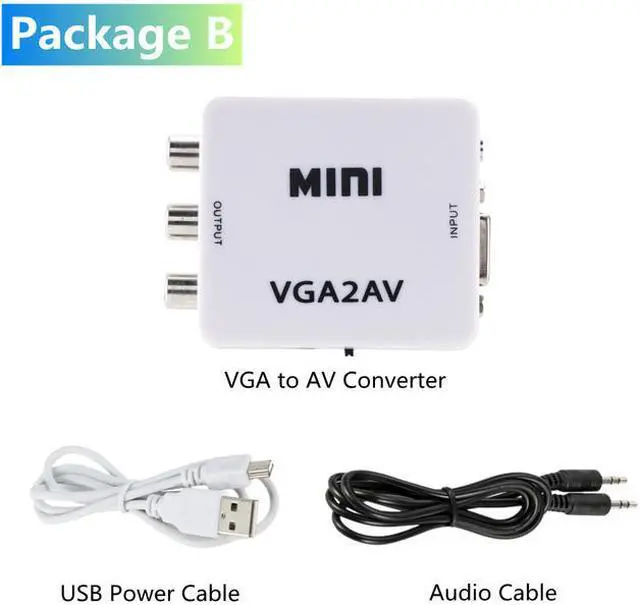 Main image of VGA to AV Mini Converter Adapter with 3.5mm Audio 1080P VGA to AV HD Converter Conversor For PC to TV HD Computer to TV