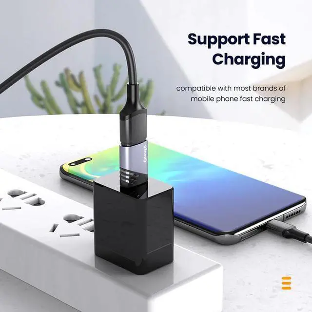 Alt view image 4 of 5 - USB To Type C Adapter 3A Charging Micro USBC OTG Adapter Female For Macbook  Poco  OTG Type C To USB Adapter
