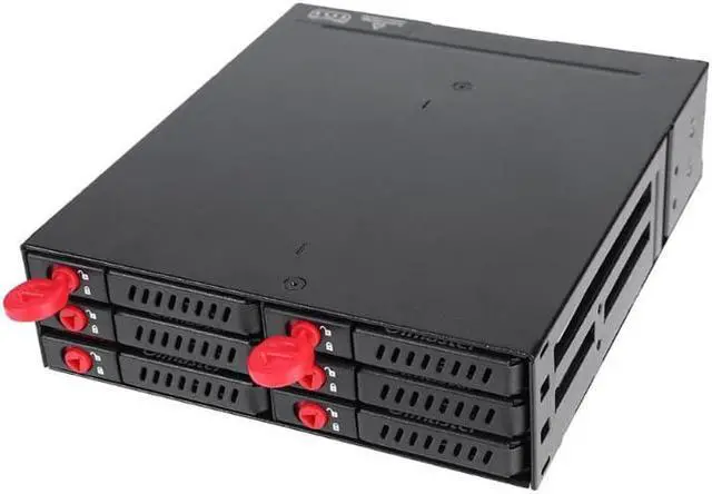 Alt view image 3 of 5 - 6 Bay Hard Disk Enclosure Rack Data Storage For 2.5" SATA SSD HDD Home Backup Mail Storage Computer Case Server Chassis