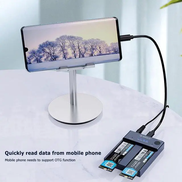 Alt view image 4 of 5 - Bay M.2 Ngff Nvme Ssd Docking Station Enclosure Offline Clone M2p2-c3-c 10gbps Usb 3. 1 Type-c External Hard Drive Dock