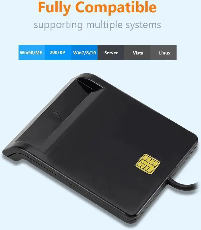 Alt view image 3 of 5 - USB 2.0 Smart Card Intelligent Card Reader DNIE ATM CAC IC ID Bank Card SIM Card Cloner Connector for Windows Linux