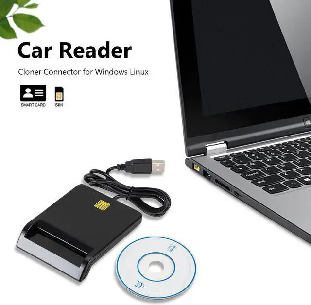 Alt view image 2 of 5 - USB 2.0 Smart Card Intelligent Card Reader DNIE ATM CAC IC ID Bank Card SIM Card Cloner Connector for Windows Linux