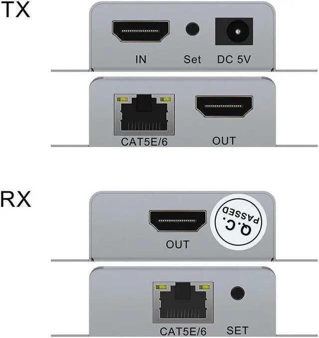 Alt view image 5 of 5 - 50M  Over IP Network Extender 1080P  Transmitter by RJ45 CAT5e CAT6 LAN Extensor Like  Splitter Support POE