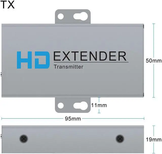 Alt view image 2 of 5 - 50M  Over IP Network Extender 1080P  Transmitter by RJ45 CAT5e CAT6 LAN Extensor Like  Splitter Support POE