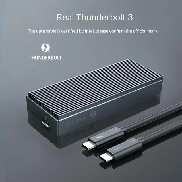 Alt view image 4 of 5 - Thunderbolt 3 40Gbps NVME M.2 SSD HDD Enclosure 2TB capacity USB Type-C interface,Transmission rate up to 40Gbps