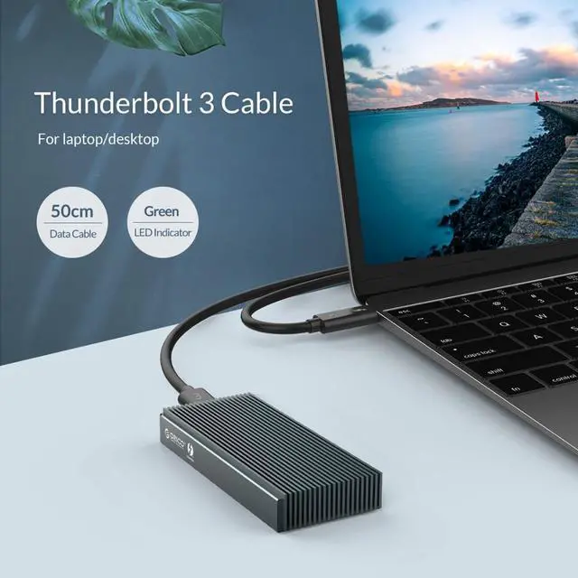 Alt view image 3 of 5 - Thunderbolt 3 40Gbps NVME M.2 SSD HDD Enclosure 2TB capacity USB Type-C interface,Transmission rate up to 40Gbps