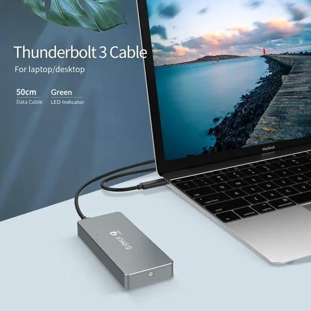 Alt view image 3 of 5 - Thunderbolt 3 NVME M.2 SSD HDD Enclosure Transmission Rate 40Gbps,2TB Capacity,Support system Windows / Mac / Linux