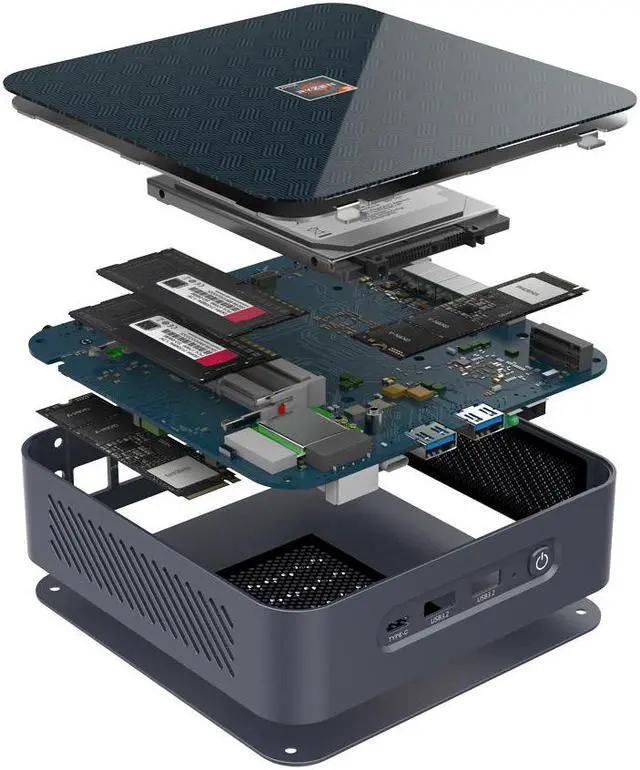 Alt view image 4 of 5 - Mini PC Ryzen 9 5900H 5900HX Windows 11 Win10 Pro Dual LAN NVMe SSD  Radeon Graphics Gaming PC DP USB3.2 Type-C AX WiFi