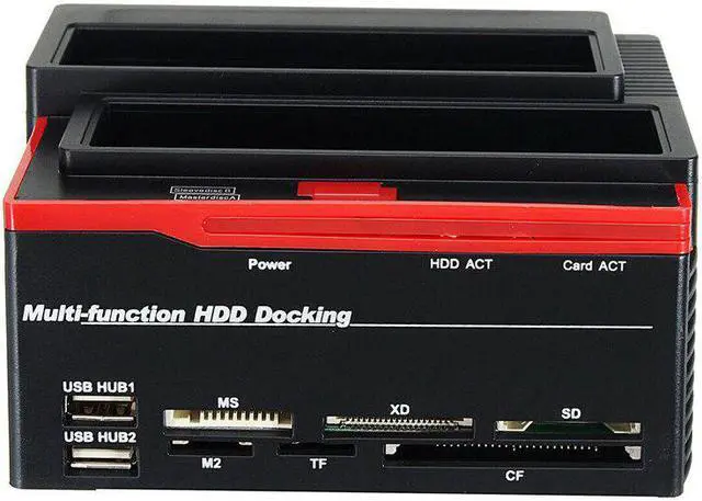 Alt view image 5 of 5 - 2.5 Inch/3.5 Inch USB 3.0 To 2 SATA 1 IDE HDD Hard Drive Docking Station Drive Disk Clone Card Reader USB3.0 M2 TF SD S