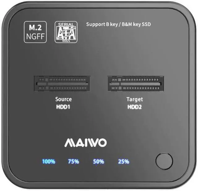 Main image of USB 3.1 Type C to M.2 Dual Bay External Hard Drive Docking Station with Offline Clone for M2 SSD Supports 2TB HDD Holder