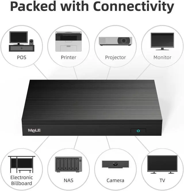 Alt view image 4 of 5 - Fanless 4K Windows 10 Pro Mini PC  Celeron J4125 Quad Core 8GB RAM 128GB SSD 2.4G 5G Wifi 1000M LAN Desktop Computer