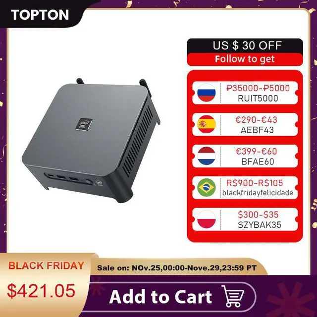 Alt view image 5 of 5 - KingNovy PC 10th Gen Core Mini PC i9 10980HK Xeon W-10885M Windows 10 32GB DDR4 2*NVMe 2 Lans Gaming PC Computer DP  3x4K