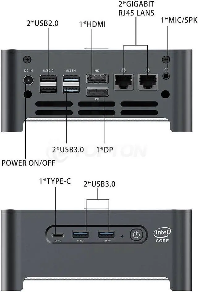Alt view image 4 of 5 - KingNovy PC 10th Gen Core Mini PC i9 10980HK Xeon W-10885M Windows 10 32GB DDR4 2*NVMe 2 Lans Gaming PC Computer DP  3x4K