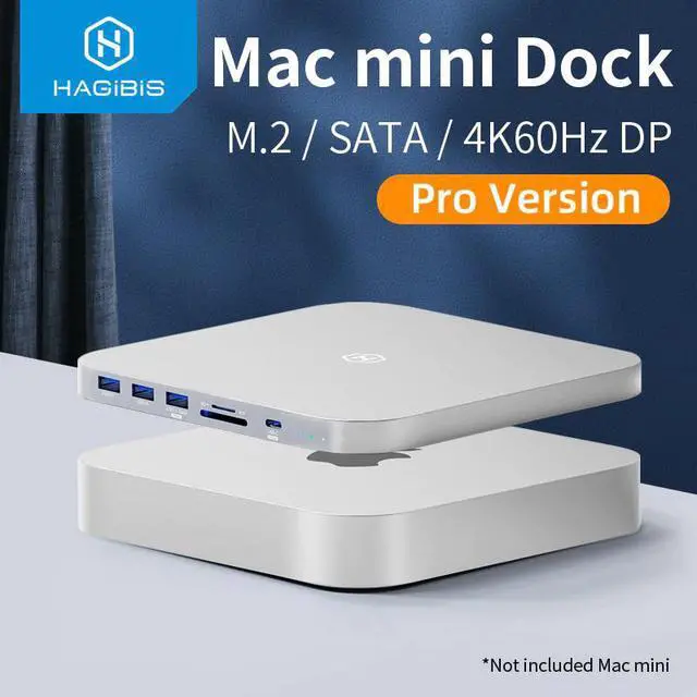 Alt view image 5 of 5 - USB C Hub for Mac mini M1 with HDD Enclosure 2.5 SATA NVME M.2 SSD HDD Case to USB C 3.1 Gen 2 DP SD/TF docking station