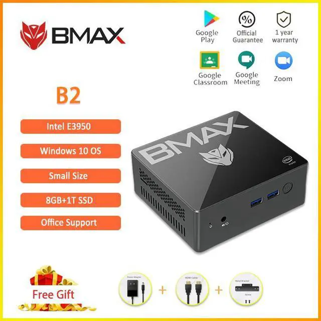 Alt view image 5 of 5 - B2 Mini PC  Celeron E3950 dual Core 8GB RAM 128GB 256GB SSD Windows 10 Desktop Computer HDMI USB-C Mini Pc Comperter