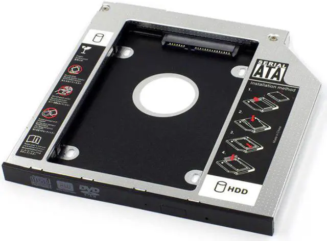 Alt view image 5 of 5 - Optical Drive Bracket External Hard Drive Bracket 12.7/9.5mm Universal SATA 3.0 SSD HDD Hard Drive Enclosure