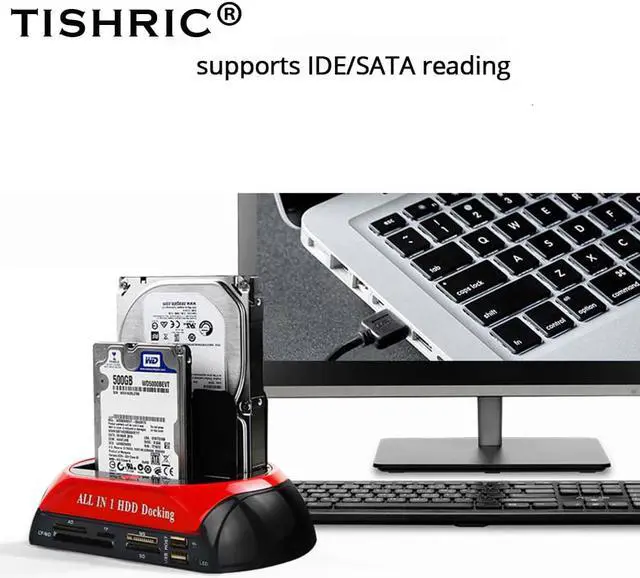 Alt view image 5 of 5 - All in One External SATA IDE Dual HD/HDD Docking Station USB 2.0 eSATA 2.5/3.5 Hard Drive/Disk Reader/Housing/Box for HP