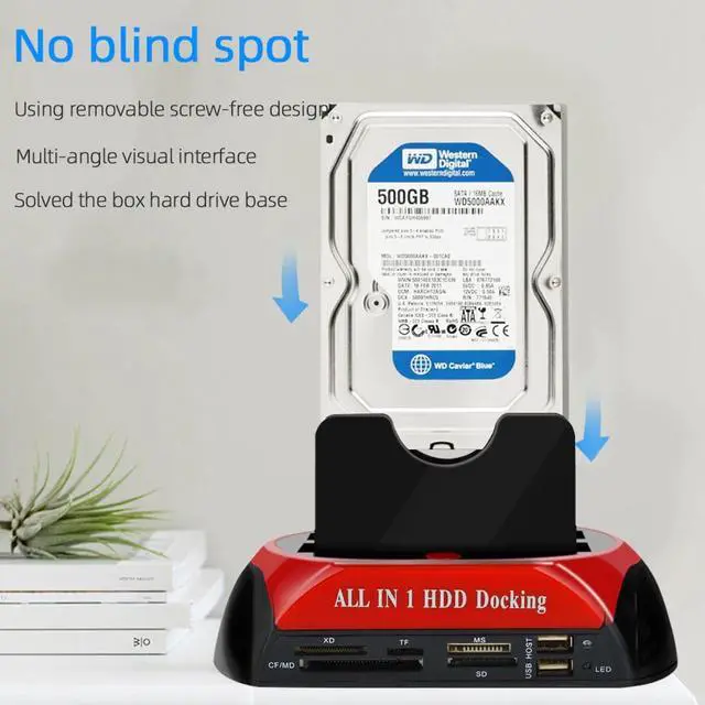 Alt view image 3 of 5 - All in One External SATA IDE Dual HD/HDD Docking Station USB 2.0 eSATA 2.5/3.5 Hard Drive/Disk Reader/Housing/Box for HP