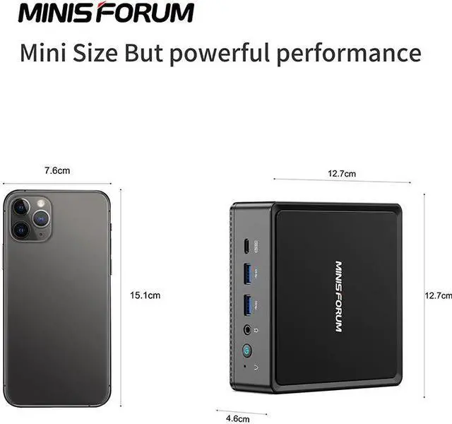 Alt view image 3 of 7 - Windows 10 Mini PC AMD A6 1450, up to 1.4GHz, Support Dual HD Display/WiFi/Gigabit LAN, HTPC/Office Mini Desktop Computer