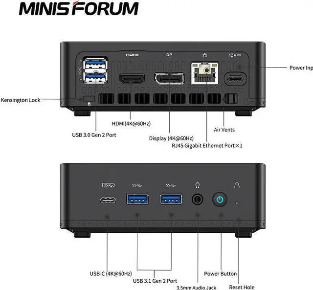 Alt view image 4 of 7 - Windows 10 Mini PC AMD A6 1450, up to 1.4GHz, Support Dual HD Display/WiFi/Gigabit LAN, HTPC/Office Mini Desktop Computer