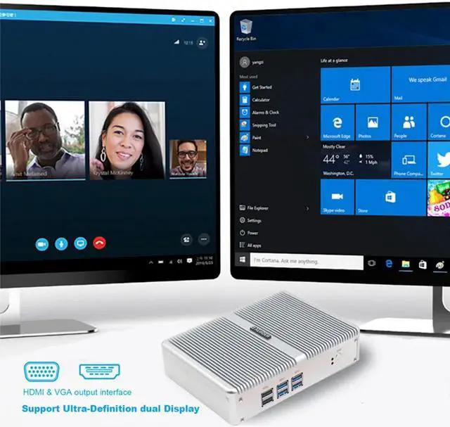 Alt view image 2 of 5 - Small Rugged desktop computer Core i5 7267U i3 7167U DDR4 RAM HDMI VGA display windows 10 pro protable Mini PC home office