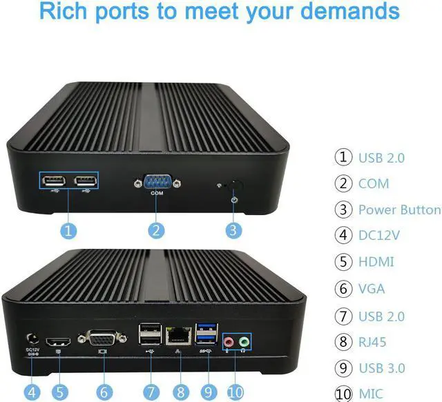 Alt view image 2 of 5 - Windows 10 MINI PC  I3-5005U i7-4500U i5-5200U 8GB 128GB SSD 4K VGA Dual WiFi 1000M LAN Mini Computer Gamer VS Beelink U55
