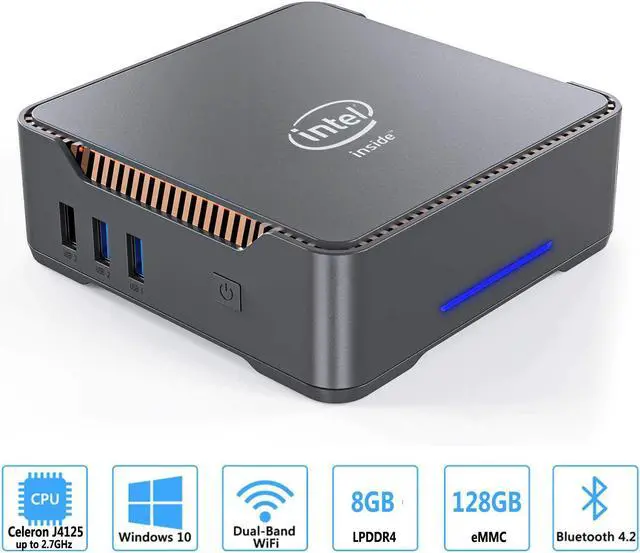 Alt view image 5 of 5 - GK3V Windows10 Pro Mini PC  Gemini Lake J4125 8GB RAM 1TB SSD Gaming PC 2.4G5G WiFi 1000M Mini Computer VS Beelink GEMINI M