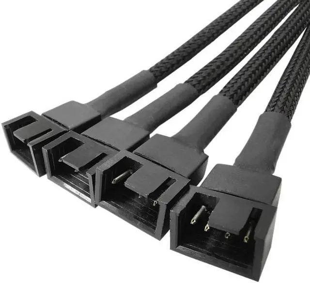 Alt view image 4 of 5 - Fan Splitter 4pin Adapter Cable 1 to 1 2 3 4 Computer CPU Cooler Fan Splitter PC Chassis Fan Extension Power Cable