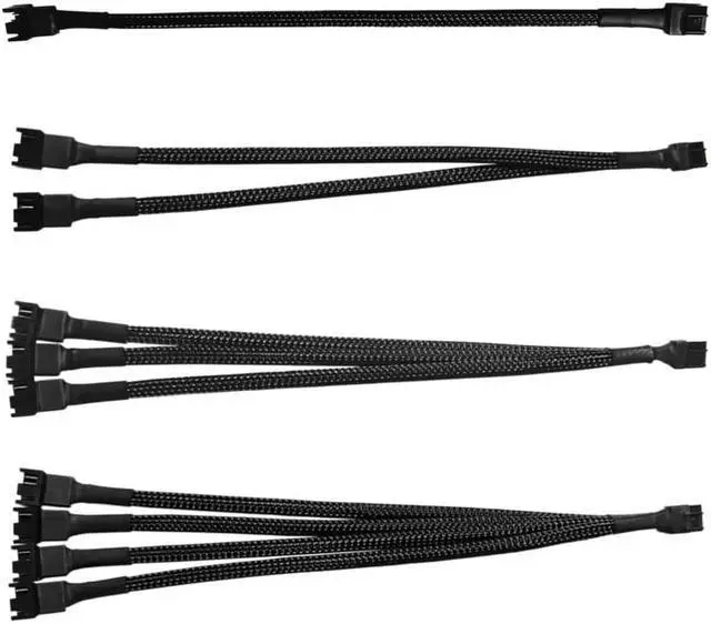 Alt view image 5 of 5 - Fan Splitter 4pin Adapter Cable 1 to 1 2 3 4 Computer CPU Cooler Fan Splitter PC Chassis Fan Extension Power Cable