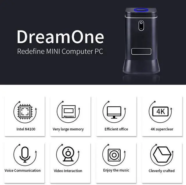 Alt view image 2 of 5 - V6B Fanless Windows 10 MINI PC  Gemini Lake Celeron N4100 DDR4 4GB 64GB 4K WIFI LAN BT With Camera Mini Computador Gamer